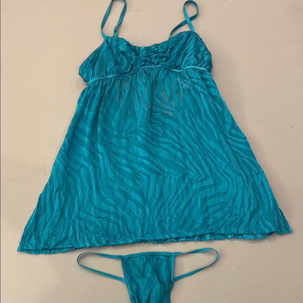 Victoria's Secret Blue Chemise Silky Sleepwear